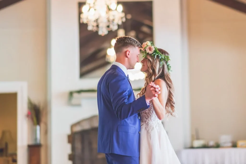 Couple's first dance at wedding ceremony