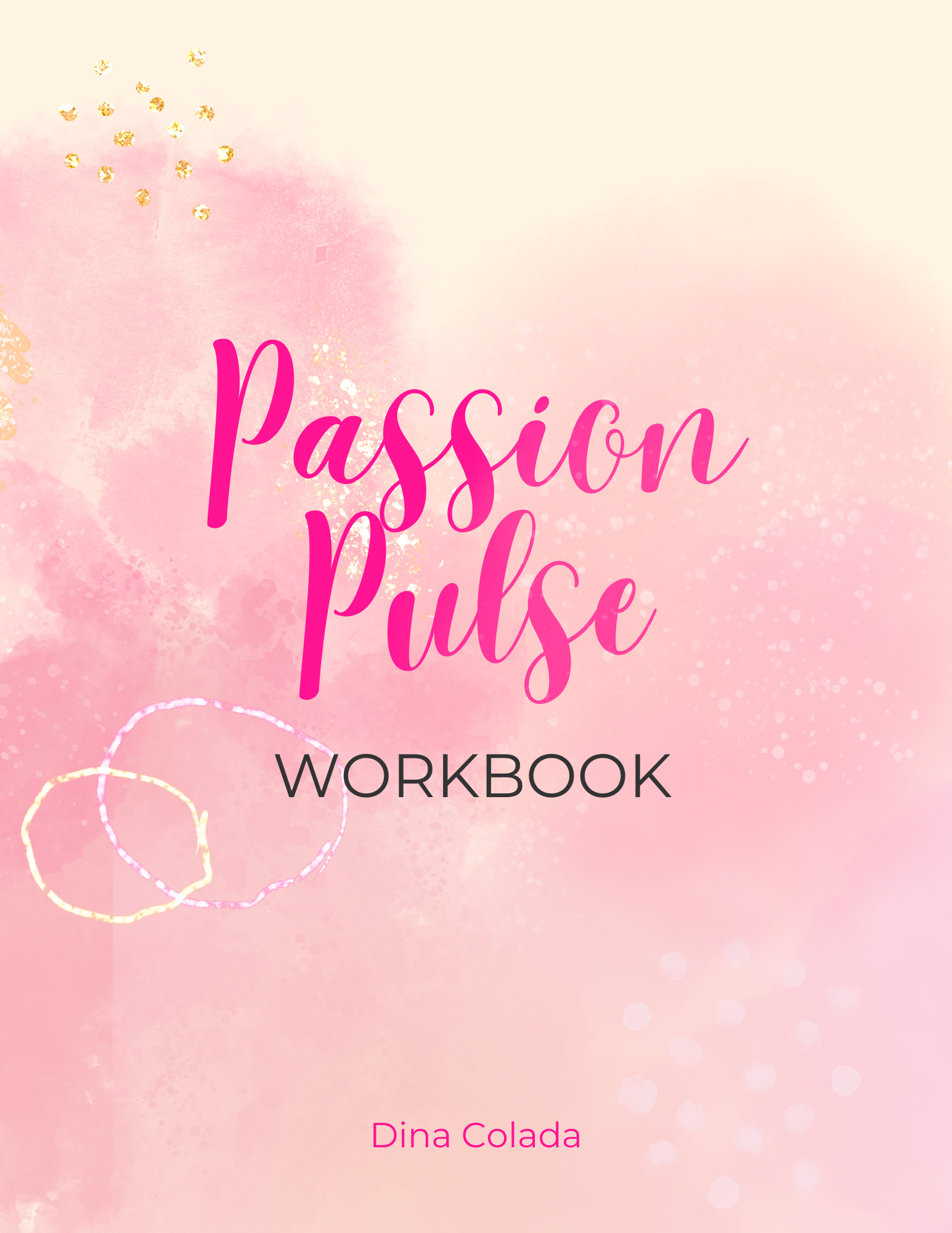 Passion Pulse Workbook with pink watercolor background