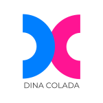 Dina Colada blue and pink logo design